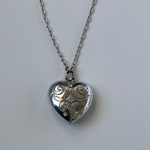 Brighton Locket Silver Rhinestone Heart Necklace